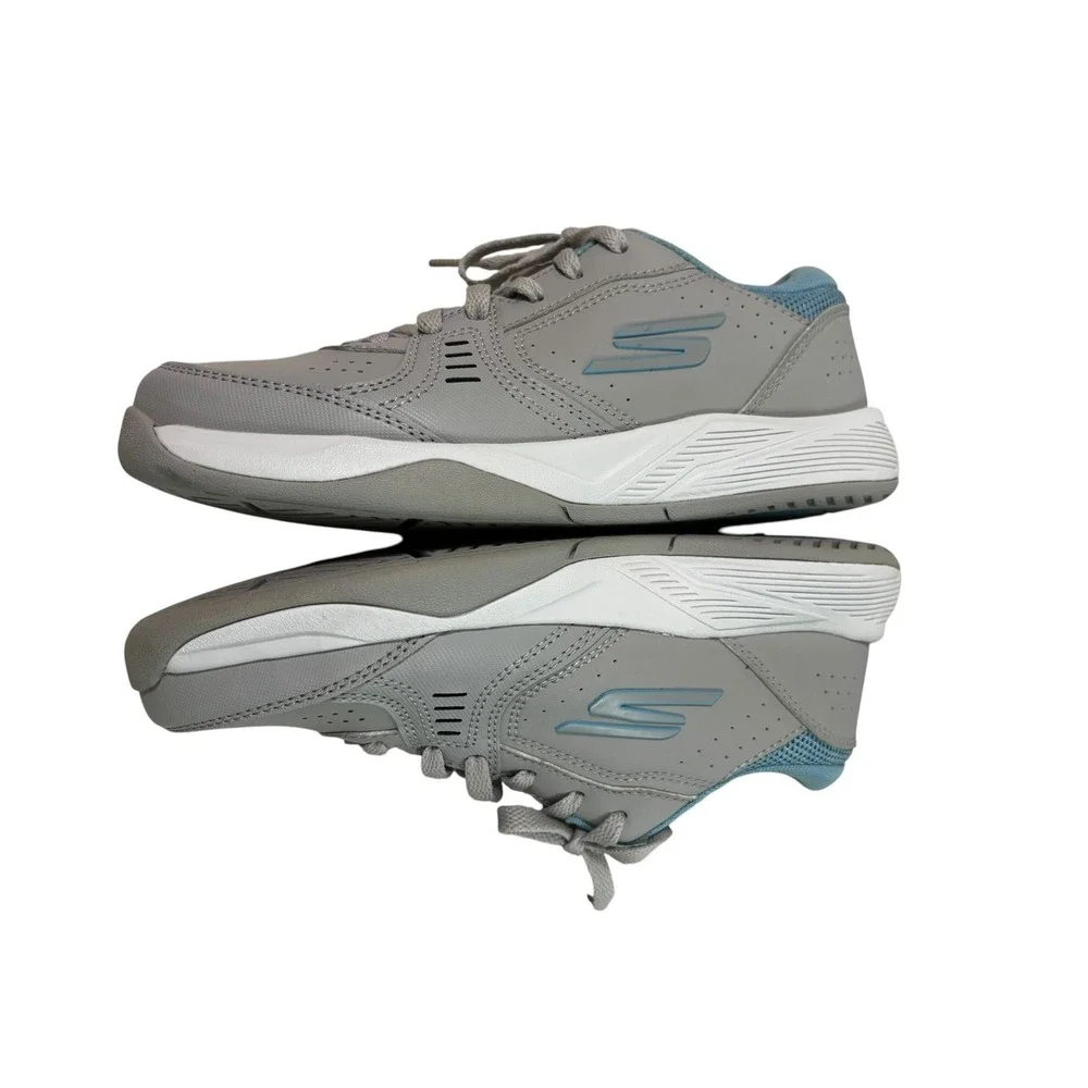 Skechers Viper Court Smash Pickleball Shoes Womens Size 6 Gray Blue Athletic